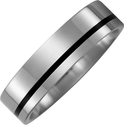 Produktbild von Partner-Ring Fingerring Titan mit Keramik-Streifen schwarz Fingerschmuck bicolor Innenumfang 68mm  Ø21.6mm