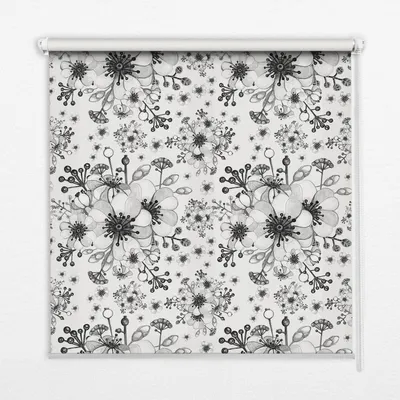 Produktbild von Seitenzug-Rollo Fensterrollo Jalousie - Lichtdurchlässig Springrollos - 80x240 cm - Gezeichnete Blume