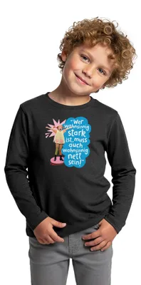 Produktbild von Spreadshirt Pippi Langstrumpf Mit Spruch Kinder Premium Langarmshirt, 110/116 (4 Jahre), Anthrazit meliert