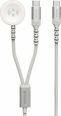 Obrázok produktu pre Swissten 2in1 Bezvadu Lādētājs Apple Watch un USB-C / USB-C / 1.2m