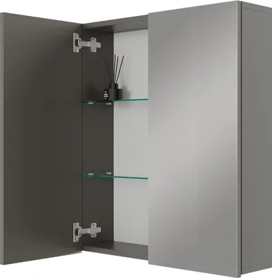 Produktbild von Planetmöbel ARIA Spiegelschrank für das Bad 60 cm Anthrazit, ohne Leuchte und Steckdose