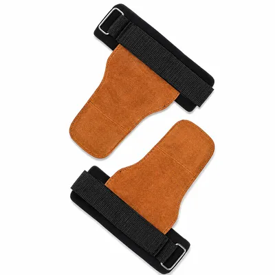 Produktbild von 2er Set Gewichtheber Zughilfen mit Handgelenkband, rutschfest, Lederpolster, für Fitness, Krafttraining & Gym