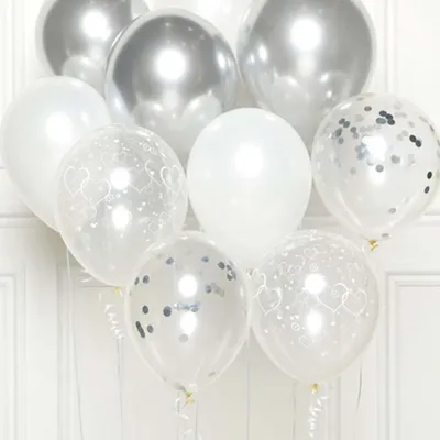 Produktbild von Amscan 9907426, Spielzeugballon, Latex, Silber, 27 cm, 1 Stück(e)