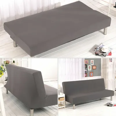 Obrázek produktu pro Topchances Stretch Futon Slipcover bez područek Kryt na pohovku pro 3-sedačku bez područek Rozkládací pohovka Futon Cover, Grey