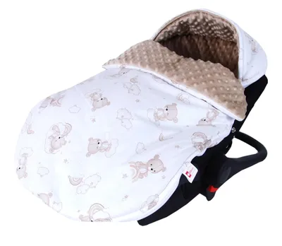 Produktbild von BabyLux Sommerfußsack 90 cm – Sommer Fußsack für Babyschale, Kinderwagen & Buggy – Baumwolle / Minky 138. Bärenwolken