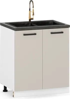 Zdjęcie produktu dla ULWEHOME Szafka kuchenna dolna stojąca 80 cm 2 fronty pod zlew Kaszmir | Meble kuchenne system EKO