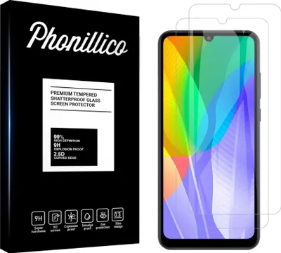 Image de Verre trempé pour Huawei Y6P [2 pièces] Protection d'écran Screen Protector Film Anti-Rayures Glas Resistant Phonillico®