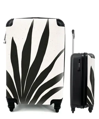 Produktbild von MuchoWow® Koffer Handgepäck Trolley Rollkoffer Kleine Reisekoffer mit 4 Rollen - Blatt - Pflanze - Minimalismus - Cabin Size < 55x40x23 cm & 55x40x20 cm - Fotokoffer - Kabinenkoffer - Boardgepäck - Reise-Box - Reisekoffer - Reisegepäck - Koffer mit Bild - Trolley für Kinder