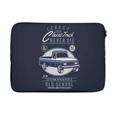 Produktbild von MuchoWow® Laptop Hülle 13 Zoll Autos - Blau - Retro Laptoptasche - Laptophülle - Sleeve - Rundumschutz