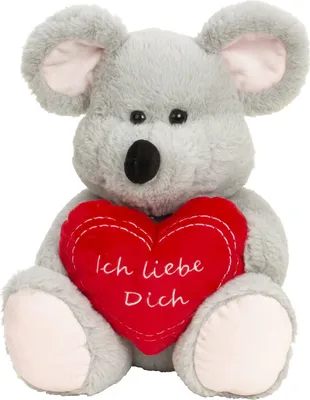 Produktbild von Maus mit Herz Aufschrift Ich liebe dich 30 cm Kuscheltier Plüschtier
