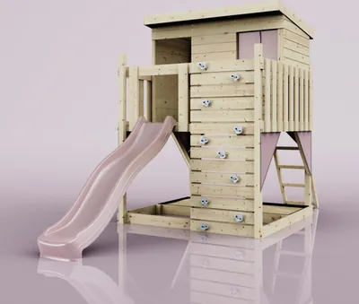 Produktbild von OutdoorToys Stelzenhaus Polarstern aus Holz in Rosa Altrosa