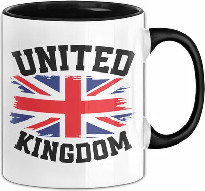 Produktbild von England Uk Tasse Geschenk Flagge Engländer Geschenkidee Kaffee-Becher (Schwarz)
