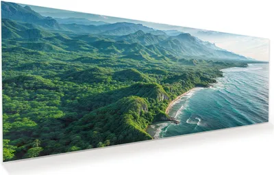 Produktbild von Glasbild 100x40cm in XXL für Wohnzimmer, Schlafzimmer Motiv Küstenlandschaft