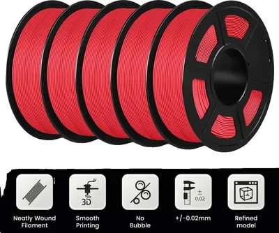 Zdjęcie produktu dla filament do druku 3D, rolka 1 kg, wysoka precyzja, matowy czerwony