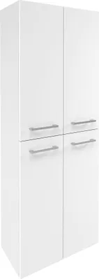 Produktbild von Verona Hängender Doppel Hochschrank  Premium Badmöbel  Germany  Weiß-Hochglanz  60 x 162 x 31,8 cm  Eleganz trifft auf großzügigen Stauraum