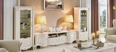 Image de Vitrine Armoire Vitrines Salon Show Armoires Design Baroque Rococo Bois véritable