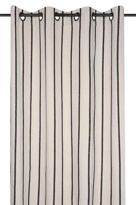 Obrázek produktu pro Bavlněný závěs s kroužky TROP černé pruhy, 135 x 260 cm