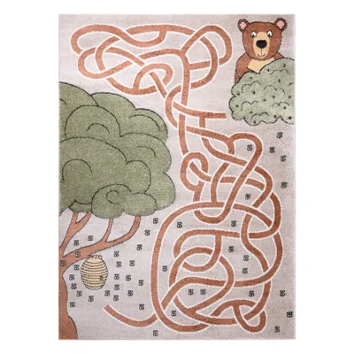 Zdjęcie produktu dla Dywan FUN Honey dla dzieci, niedźwiedź, pszczoły beż wielokolorowy 280x370 cm