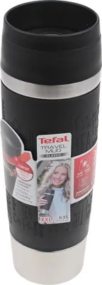 Produktbild von Tefal Travel Mug Classic N2022010, Schwarz, Edelstahl, Polypropylen, Edelstahl, Polypropylen (PP), 4 h, 8 h