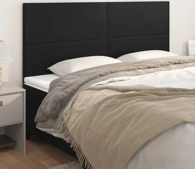 Produktbild von vidaXL Kopfteile 4 Stk. Schwarz 100x5x78/88 cm Kunstleder - Kopfteil - Kopfteile - Bett-Kopfteil - Bettkopfteil