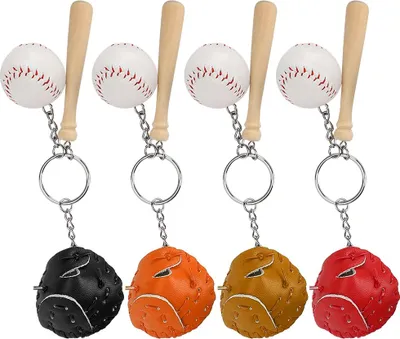 Zdjęcie produktu dla 4 SZTUK Mini piłka baseballowa Zestaw brelok do kluczy Brelok do kluczy Ozdoba do kluczy kieszonkowych