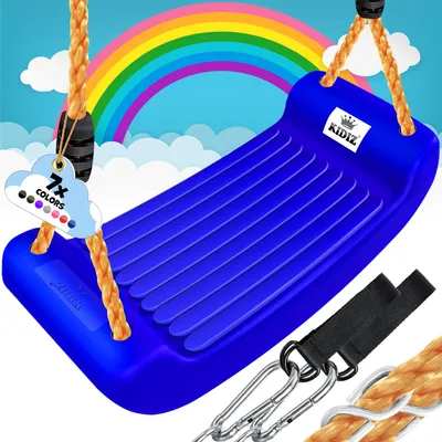 Immagine prodotto di Set altalena per bambini KIDIZ® - Accessori inclusi: sedile, pedana, altalena da giardino per uso esterno e interno in plastica, regolabile in altezza, antiscivolo