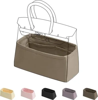 Produktbild von Famanu Bag Organizer Insert 25/30/35/40 - Seidiger Handtaschen Organizer - r Taschenformer (BK30 - Grau)