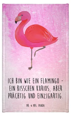 Produktbild von Mr. & Mrs. Panda Handtuch Flamingo Classic - Aquarell Pink - Geschenk, Gästetuch, Gästehandtuch 30x50, Design, Rosa, Prächtig, Frotteetuch, Kleines, Tochter, Spruch, Ich
