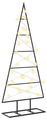 Image de Arbre de Noël en métal vidaXL KUOPIO, 90 cm, éclairage blanc chaud