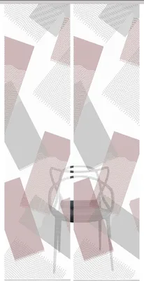 Produktbild von NAYAH Schiebegardine, halbtransparente Bambus-Optik, 260x60 cm, Graphikmotiv