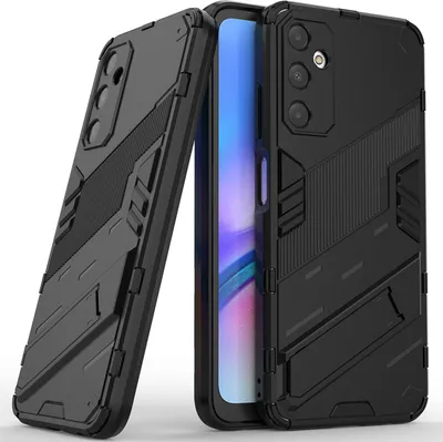 Produktbild von Armor Hülle für Samsung Galaxy A05s, Hybrid PC TPU Bumper Stoßfestes Schutzhülle mit Standfunktion Schwarz