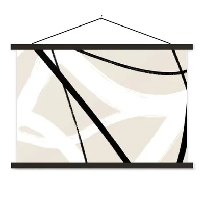 Produktbild von MuchoWow® Textilposter Linie - Abstrakt - Minimalismus - Pastell 150x100 cm mit schwarzem Rahmen - Schlafzimmer