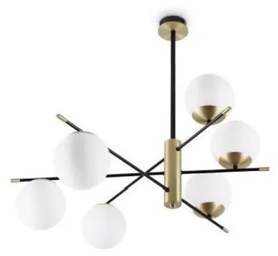 Obrázek produktu pro Ideal Lux 289496 GOURMET závesné svietidlo 6xE14 ?ierna, mosadz