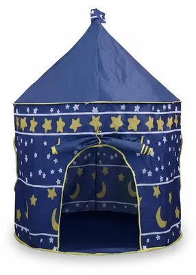 Produktbild von Kinderzelt | Spielzelt | Spielhaus | Spielzelt für Kinder | Ø 105 cm Höhe 130 cm | Mond und Sterne | Blau