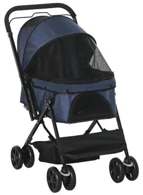Obrázok produktu pre Kočík pre psov určený pre malé plemená | Farba: Modrá | Rozmery: 52 x 76,5 x 95 cm