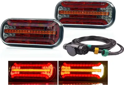 Produktbild von LED Rückleuchten 12V / 24V dynamische Blinker, 5 m Kabelsatz mit 13 pol. Stecker