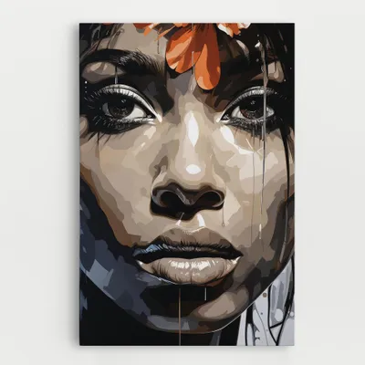 Produktbild von ARTHUB® Leinwandbild 80x120 cm, Pretty Girl Portrait | Wohnzimmerdekoration, Hängende Bilder, Wanddekoration, Heimdekoration, Frauen, Porträts