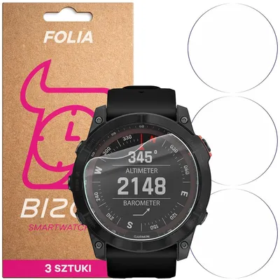 Produktbild von 3x Schutzfolie für den Bildschirm für Garmin Fenix 7X, Bizon Watch HydroFlex