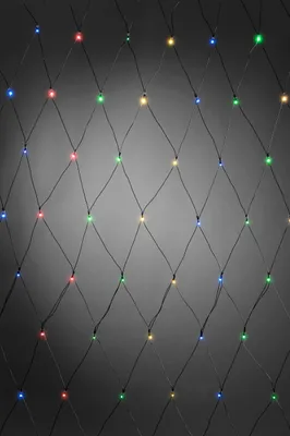 Produktbild von Konstsmide - LED Lichternetz, mit 6h Timer und Multifunktion, 240 bunten Dioden, batteriebetrieben, Außen (IP44), schwarzes Kabel 4 x D 1.5V (exkl.); 3726-500