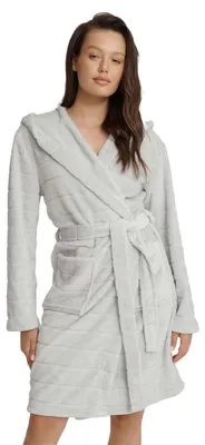 Produktbild von Damenbademantel Henderson grau 100% Polyester weich und bequem XXL