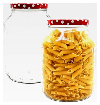Produktbild von 2 große Einmachgläser 2650 ml Vorratsgläser mit Deckel und Etiketten