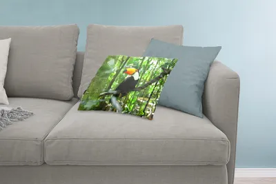 Produktbild von MuchoWow® Zierkissen Sofakissen Wohnzimmer Dekokissen 60x40 cm Tukan im Baum - Kopfkissen - Polster mit Foto