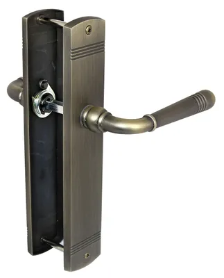 Produktbild von Türbeschlag 1704 Helena LS Blindschild Messing brüniert Türklinke