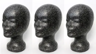 Produktbild von 3 x FP Styroporkopf Standard - Qualität - anthrazith-schwarz (ohne Loch im Boden)