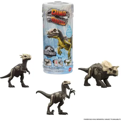 Produktbild von Jurassic World Dino Reveal Dinosaurierspielzeuge, warmes Wasser macht gesamte Farbgebung sichtbar, Auspacken & Farbwechsel, 4 Jahr(e), Gemischte Farben, Kunststoff