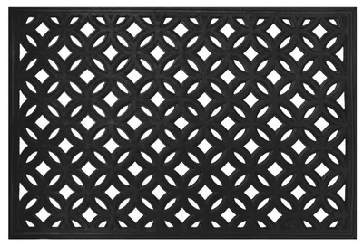 Produktbild von Relaxdays Fußmatte, 60 x 40 cm, wetterfest, rutschfest, Türvorleger innen & außen, Ringgummimatte geometrisch, schwarz