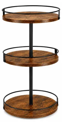 Drehbares Gewürzregal 3 Etagen Holz 25x25x48 cm lackiert