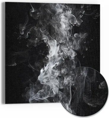 Produktbild von DEQOART Hybrid Leinwand Bild 30x30 cm 'Rauchgeflüster' Wandbild Glas flach modern