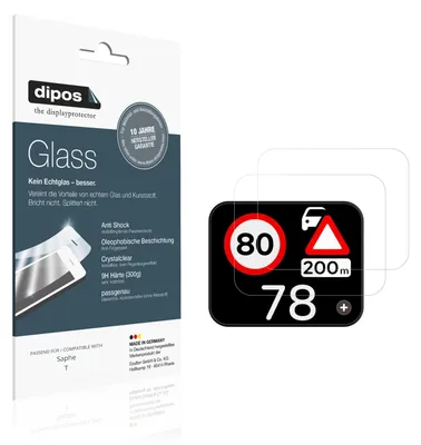 Produktbild von 2x Schutzfolie für Saphe T - Anti-Shock 9H Folie dipos Glass Kunststoffglas