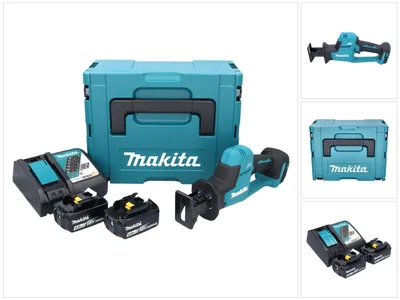 Immagine prodotto di Makita DJR 189 RMJ Sega alternativa a batteria 18 V Brushless + 2x batteria 4,0 Ah + caricabatterie + Makpac